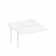 Секция стола рабочей станции на металлокаркасе, столешницы с вырезом белый премиум / белый гладкий А1 БГ 177.2-1 БП
