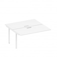 Секция стола рабочей станции на металлокаркасе, столешницы с заглушкой белый премиум / белый гладкий А1 БГ 178-1 БП