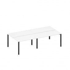 Рабочая станция на металлокаркасе (4*140) белый премиум / черный гладкий А1 ЧР 171.1-2 БП