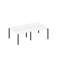 Рабочая станция на металлокаркасе (4*120) белый премиум / черный гладкий А1 ЧР 173.1-2 БП