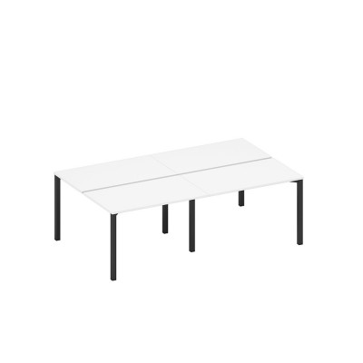 Рабочая станция на металлокаркасе (4*120) белый премиум / черный гладкий А1 ЧР 173.1-2 БП