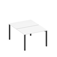 Рабочая станция на металлокаркасе (2*120) белый премиум / черный гладкий А1 ЧР 176.1 БП