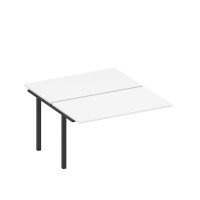 Секция стола рабочей станции на металлокаркасе белый премиум / черный гладкий А1 ЧР 177.1-1 БП