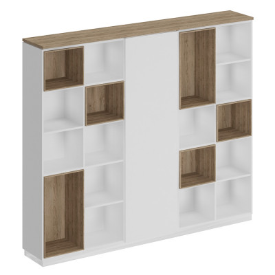 Шкаф открытый дуб гладстоун светлый / белый премиум / белый премиум СИ 304 ДС БП БП