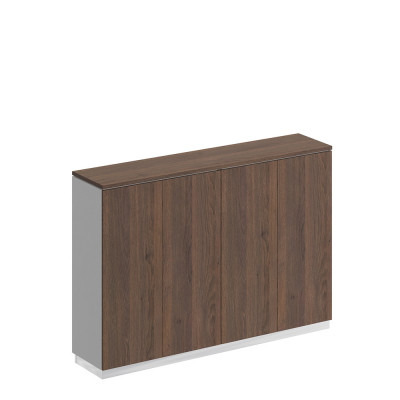 Шкаф для документов закрытый средний дуб гладстоун / белый премиум / дуб гладстоун СИ 320 ДГ БП ДГ