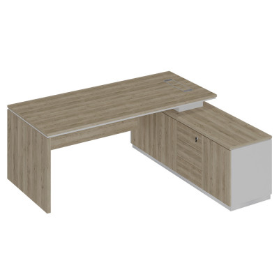 Стол руководителя (опора ДСП) опорная тумба дуб гладстоун светлый / белый премиум / дуб гладстоун светлый СИ 108 ДС БП ДС