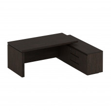 Стол руководителя на опорной тумбе дуб валенсия МК 136 ДВ