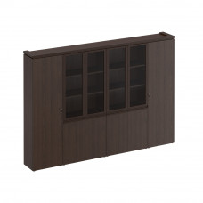 Шкаф комбинированный узкий со стеклом 2 шт. для одежды дуб валенсия МК 390 ДВ