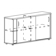 Шкаф-купе низкий (для 2-х столов 70) белый премиум / мокко премиум А4 303 БП/МП