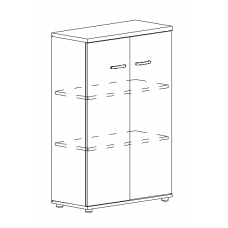 Шкаф средний закрытый дуб шамони / серый А4 9364 ДШ/СЕ