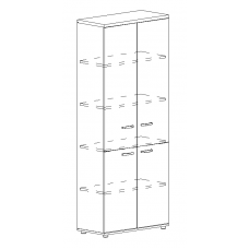 Шкаф для документов закрытый 4-х дверный дуб шамони/ дуб ристретто А4 9373 ДШ/ДР