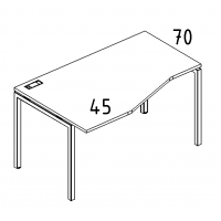 Стол "Техно" левый металлокаркас DUE эргономичный дуб ристретто/ металлокаркас антрацит А4 А2 063 ДР