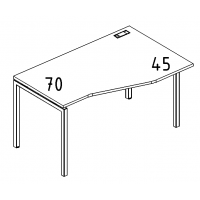 Стол эргономичный металлокаркас DUE правый "Техно" дуб ристретто/ металлокаркас серый А4 С2 062 ДР