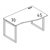 Стол правый "Техно" на металлокаркасе QUATTRO эргономичный дуб ристретто/ металлокаркас серый А4 С4 064 ДР