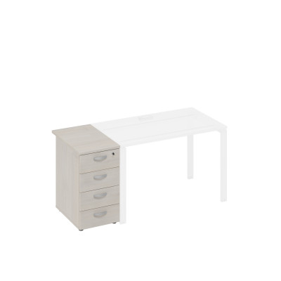 Тумба приставная 4-х ящичная с замком дуб шамони А4 9221 ДШ