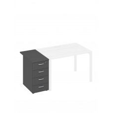 Тумба приставная 4-х ящичная с замком антрацит премиум А4 9222 АР