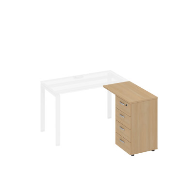 Тумба приставная 4-х ящичная с замком натуральный дуб А4 9224 НД