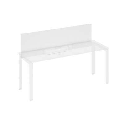 Экран настольный фронтальный для стола 180 с кабель-каналом белый премиум / металлокаркас белый А4 Б 834 БП