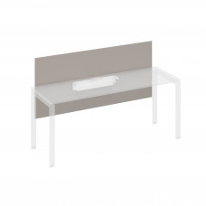 Экран настольный фронтальный большой для стола 180 с кабель-каналом мокко премиум / металлокаркас белый А4 Б 839 МП