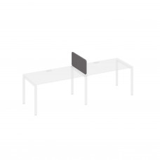 Экран промежуточный тканевый с наполнителем и кронштейнами серый / металлокаркас белый А4 Б 873 BA50