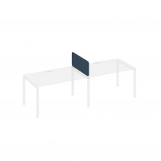 Экран настольный промежуточный мягкий с кронштейнами синий / металлокаркас белый А4 Б 874 BA40