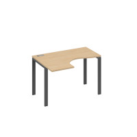 Стол левый эргономичный "Классика" на металлокаркасе UNO натуральный дуб / металлокаркас антрацит А4 А1 031 НД