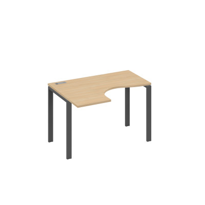 Стол левый эргономичный "Классика" на металлокаркасе UNO натуральный дуб / металлокаркас антрацит А4 А1 031 НД