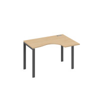 Стол правый "Классика" на металлокаркасе UNO эргономичный натуральный дуб / металлокаркас антрацит А4 А1 032 НД