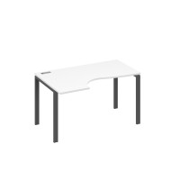 Стол "Классика" левый на металлокаркасе UNO эргономичный белый премиум / металлокаркас антрацит А4 А1 043 БП