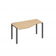 Стол 140х90 эргономичный левый Техно каркас UNO натуральный дуб / металлокаркас антрацит А4 А1 053 НД