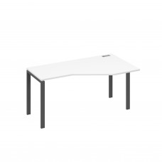 Стол "Техно" на металлокаркасе UNO эргономичный правый белый премиум / металлокаркас антрацит А4 А1 056 БП