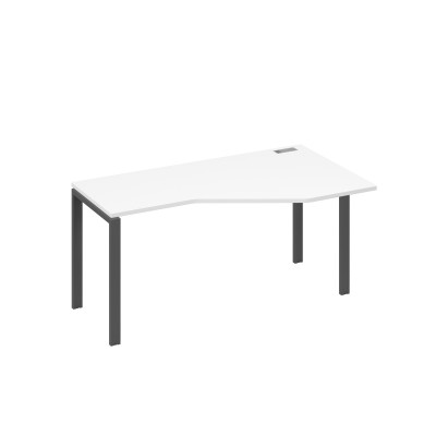Стол "Техно" на металлокаркасе UNO эргономичный правый белый премиум / металлокаркас антрацит А4 А1 056 БП