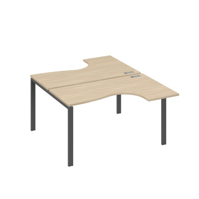 Рабочая станция (2х140) опоры UNO столы Классика дуб скандинавский / металлокаркас антрацит А4 А1 181 ДК