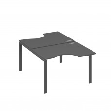 Рабочая станция столы (2х120) эргономичные "Классика" опоры UNO антрацит премиум / металлокаркас антрацит А4 А1 183 АР