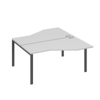 Рабочая станция со столами (2х160) Техно на каркасе UNO серый / металлокаркас антрацит А4 А1 188 СЕ