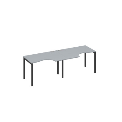 Рабочая станция эргономичные столы Классика DUE (2х120) серый / металлокаркас антрацит А4 А2 041-2 СЕ