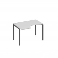 Стол на металлокаркасе DUE левый "Классика" эргономичный серый / металлокаркас антрацит А4 А2 041 СЕ