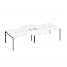 Рабочая станция со столами DUE (4х160) Классика белый премиум / металлокаркас антрацит А4 А2 182-2 БП