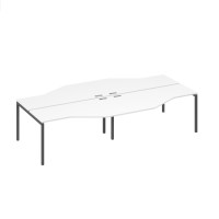 Рабочая станция столы Техно (4х160) каркас DUE белый премиум / металлокаркас антрацит А4 А2 188-2 БП