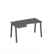 Стол левый "Классика" на металлокаркасе TRE эргономичный антрацит премиум / металлокаркас антрацит А4 А3 043 АР