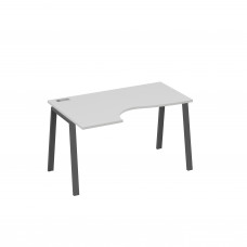 Стол левый "Классика" на металлокаркасе TRE эргономичный серый / металлокаркас антрацит А4 А3 043 СЕ