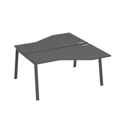 Рабочая станция каркас TRE столы (2х160) эргономичные Техно антрацит премиум / металлокаркас антрацит А4 А3 188 АР