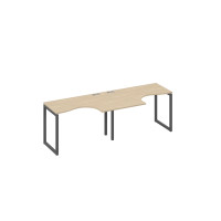 Рабочая станция столы Классика опоры QUATTRO (2х120) дуб скандинавский / металлокаркас антрацит А4 А4 031-2 ДК