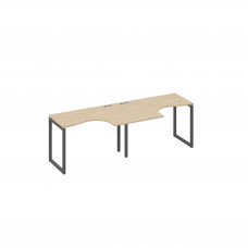 Рабочая станция столы Классика опоры QUATTRO (2х120) дуб скандинавский / металлокаркас антрацит А4 А4 031-2 ДК