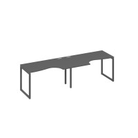 Рабочая станция столы Классика на каркасе QUATTRO (2х140) антрацит премиум / металлокаркас антрацит А4 А4 043-2 АР