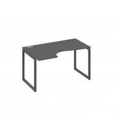 Стол "Классика" левый на металлокаркасе QUATTRO эргономичный антрацит премиум / металлокаркас антрацит А4 А4 043 АР