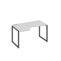 Стол "Классика" левый на металлокаркасе QUATTRO эргономичный серый / металлокаркас антрацит А4 А4 043 СЕ