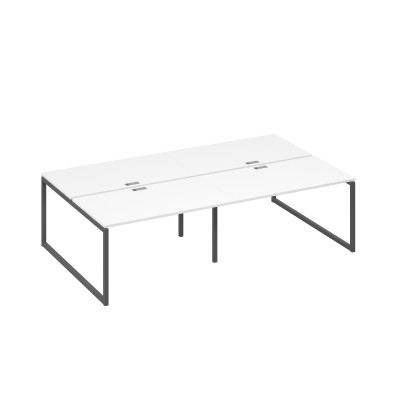 Рабочая станция на металлокаркасе QUATTRO (4х140) белый премиум / металлокаркас антрацит А4 А4 177-2 БП