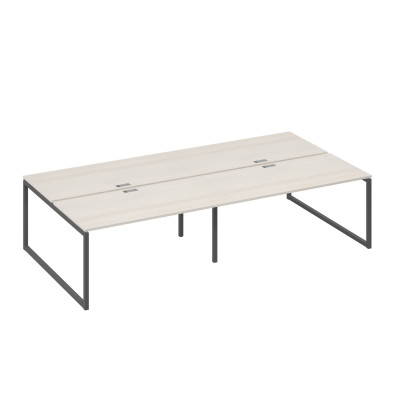 Станция со столами 4х160 на каркасе QUATTRO дуб / металлокаркас антрацит А4 А4 178-2 ДШ