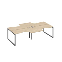 Рабочая станция со столами (4х140) Классика опоры QUATTRO дуб скандинавский / металлокаркас антрацит А4 А4 181-2 ДК
